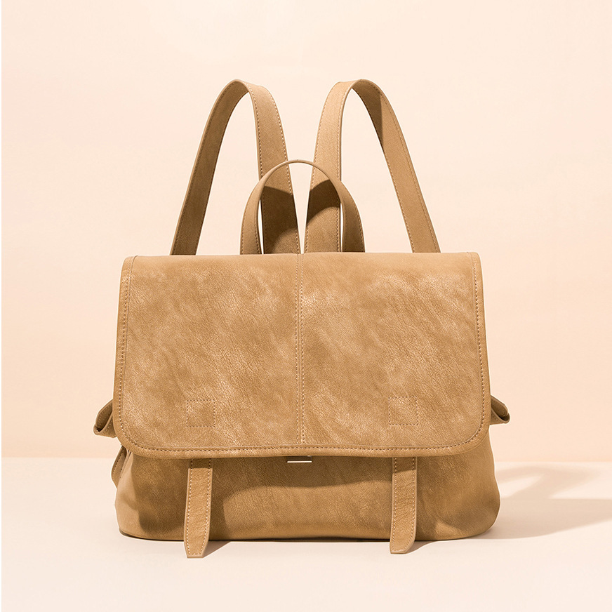 Leather Work Womens Backpack - レディース ヴィンテージ 本革 バックパック カジュアル フラップ