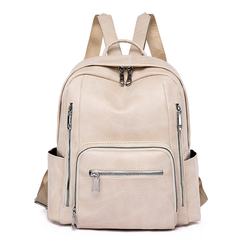 Leather Work Womens Backpack - 女性用ファッションPUレザーバックパック、多ポケットデザイン、大容量、旅行、学校、仕事、カジュアルデイパック、日常通勤用