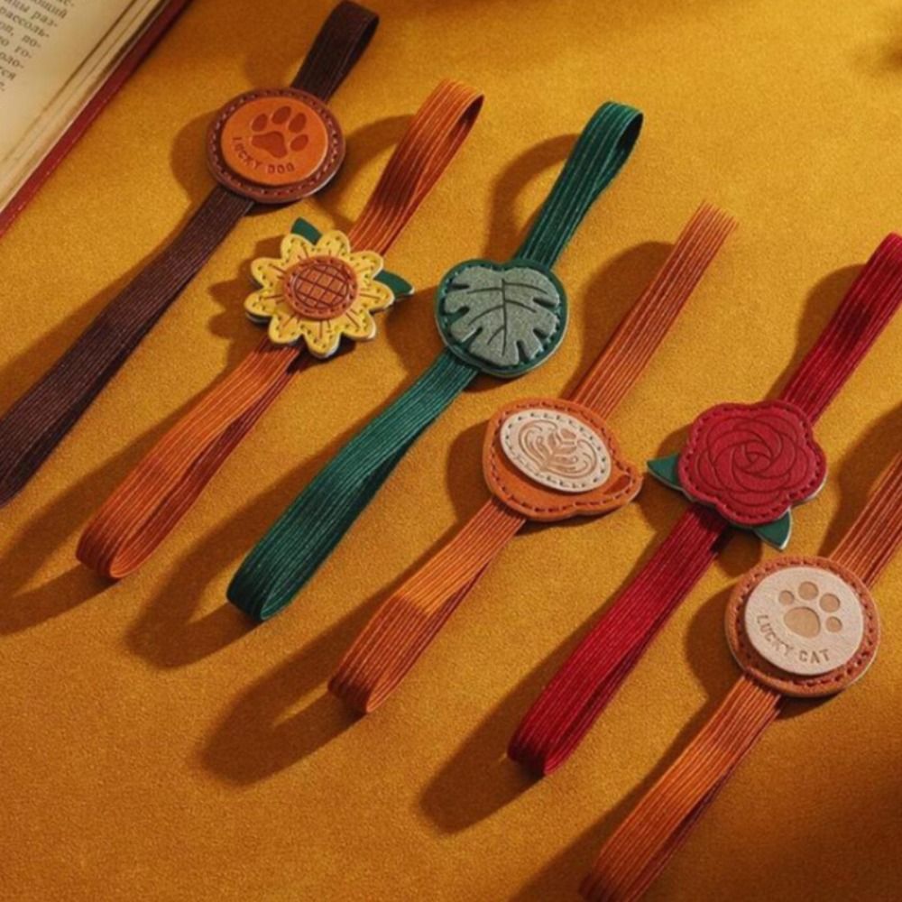 Leatherwork Books - ヴィンテージ弾性バンドレザーブックマーク紛失防止多用途 PU ブックマークエレガントなハードカバージャーナルブックマークリーダー