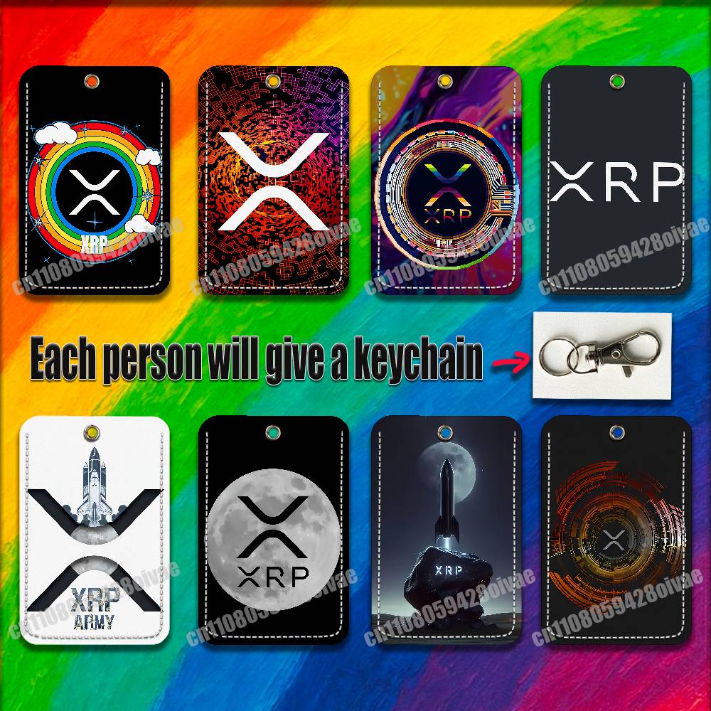 Leather Work Is - Xrp リップル暗号デジタル通貨 ID クリップクレジット銀行ワークカードホルダーケースバッジバッグオーナメントキーキーホルダー