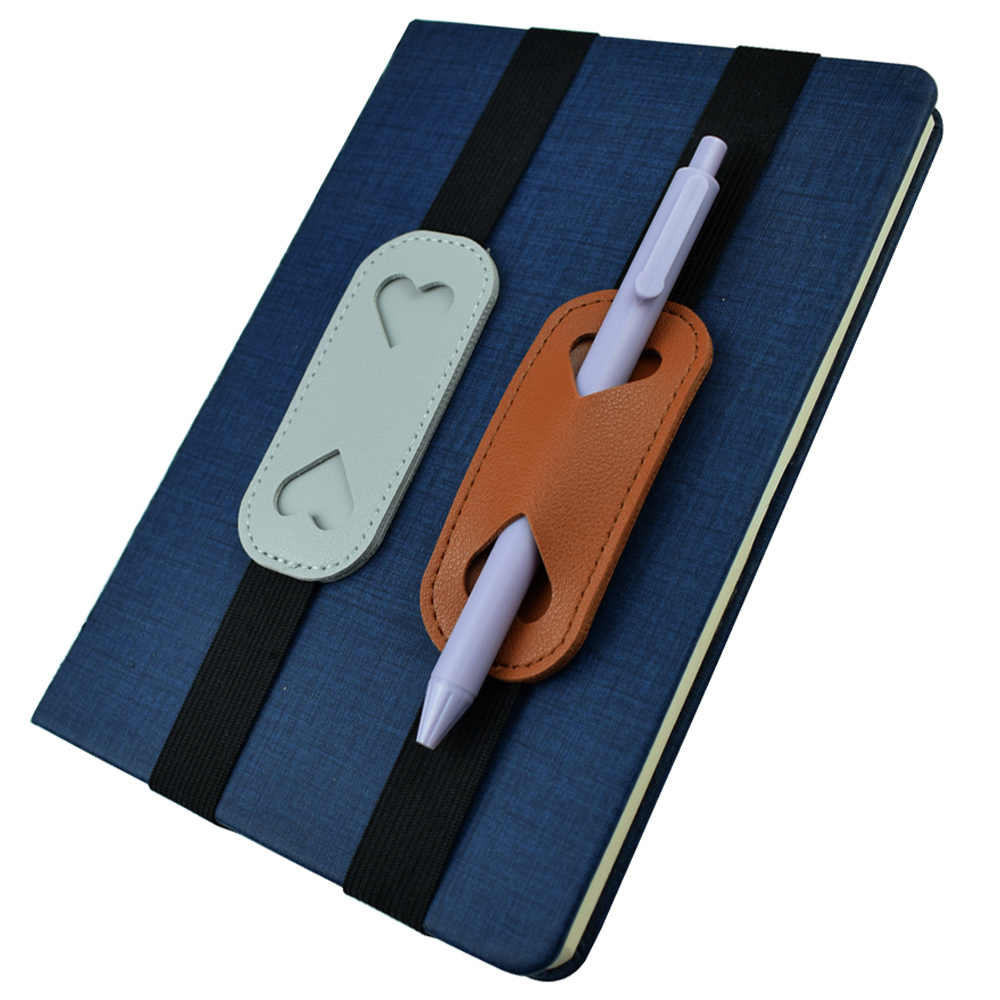 Leatherwork Books - 伸縮性のあるPUレザーペンホルダーバンド、ノートブックカバー、ジャーナル、書籍アクセサリー用、筆記具を便利に保管