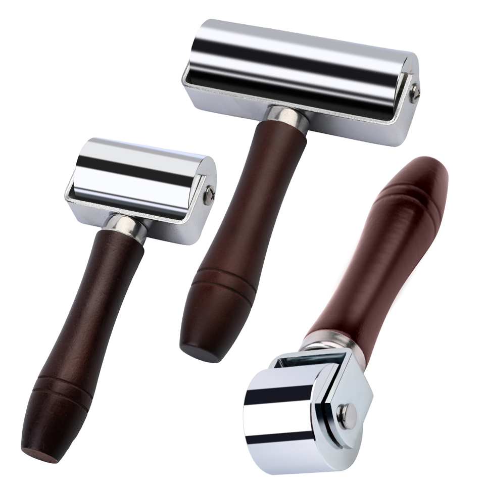 Leatherwork Mallet - KRABALL レザープレスエッジローラー 木製ハンドル付き レザーローラーツール エッジクリーサー レザークラフト