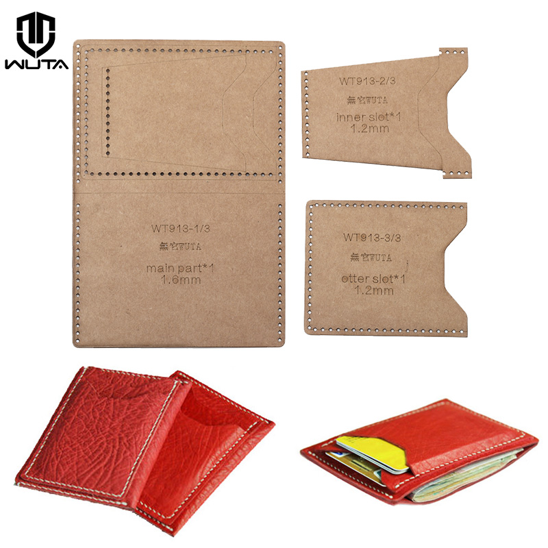Leatherwork Accessories - Wuta 913-革製カードケース,クラフト紙モデル,水平,シンプル,財布,革柄セット,日曜大工ツール