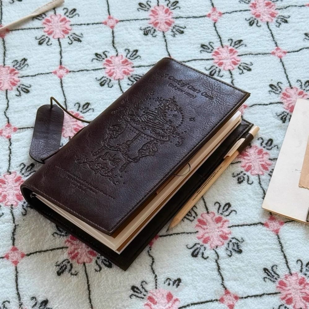 Leatherwork Books - ヴィンテージブラックノートブック PU レザー空白クラフト日記ノートブックジャーナルスケッチブック文具学校事務用品