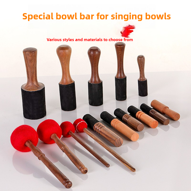 Leatherwork Mallet - ネパールチベットシンギングボウルアクセサリー手作りピーチウッドスティックラップレザーマレット卸売