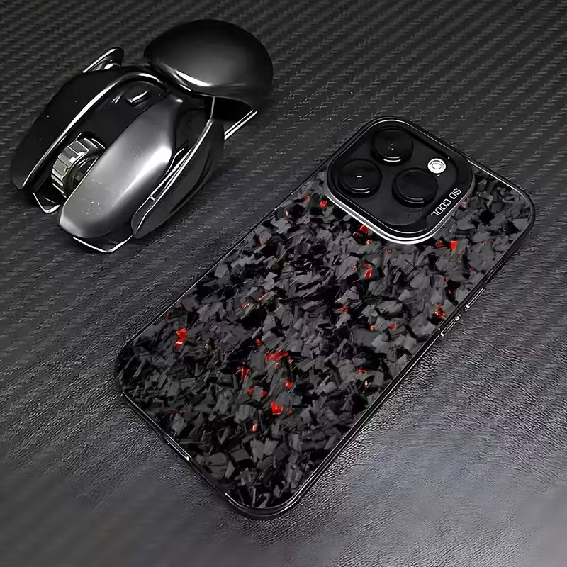 Leather X - 芸術的なカーボンファイバーパターンのiPhoneケース iPhone 17 Pro 16 15