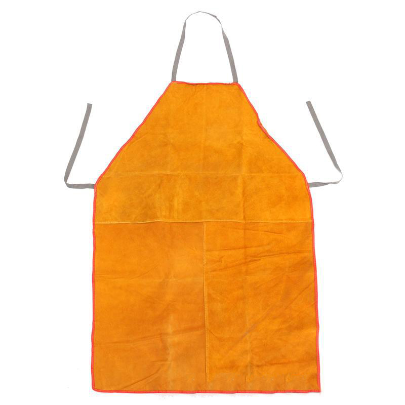 Leather Work Factory - 2027牛革製作業服エプロン、難燃性、電気作業、工場、鍛冶屋、安全、溶接工、作業場用、男性用黒色ビブ