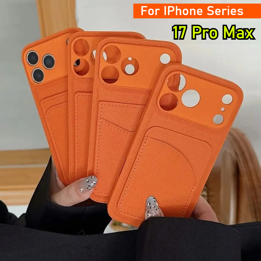 Leather X - レザー オレンジ カラー カードホルダー ケース iPhone