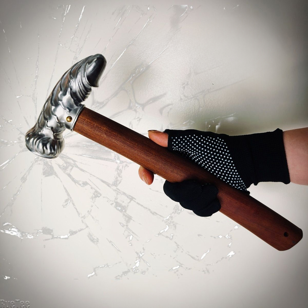 Leatherwork Mallet - クリエイティブで面白いステンレス鋼製コックハンマー、窓ガラス割り、キャンプテント、家庭、車、EDCギフトに最適