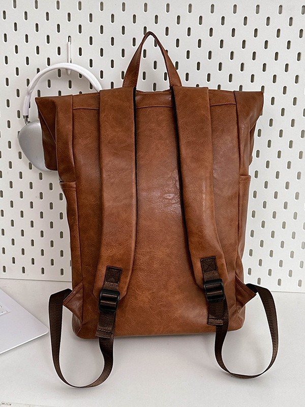 ヨーロピアンアメリカンヴィンテージロールトップバックパック、 - Leather Work Womens Backpack のレビューと価格