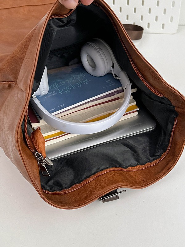 ヨーロピアンアメリカンヴィンテージロールトップバックパック、 - Leather Work Womens Backpack のレビューと価格