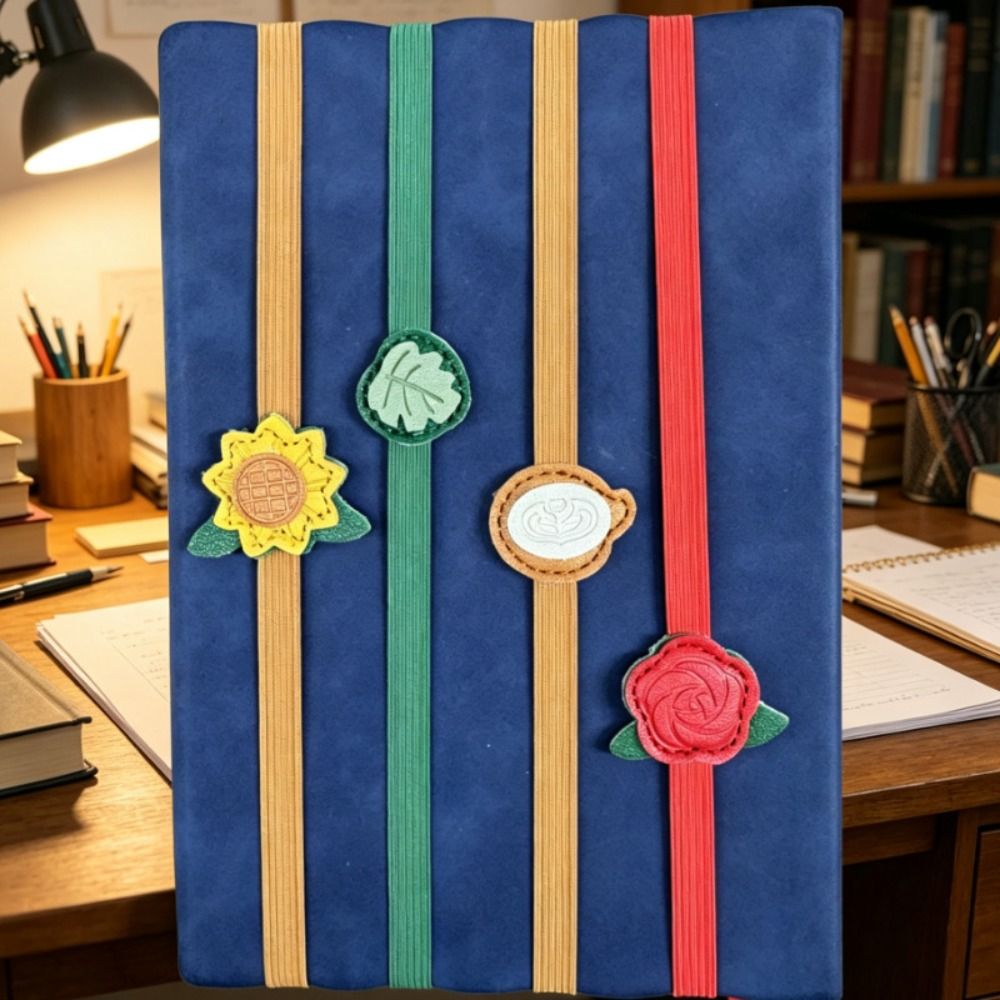 ヴィンテージ弾性バンドレザーブックマーク紛失防止多用途 PU - Leatherwork Books のレビューと価格