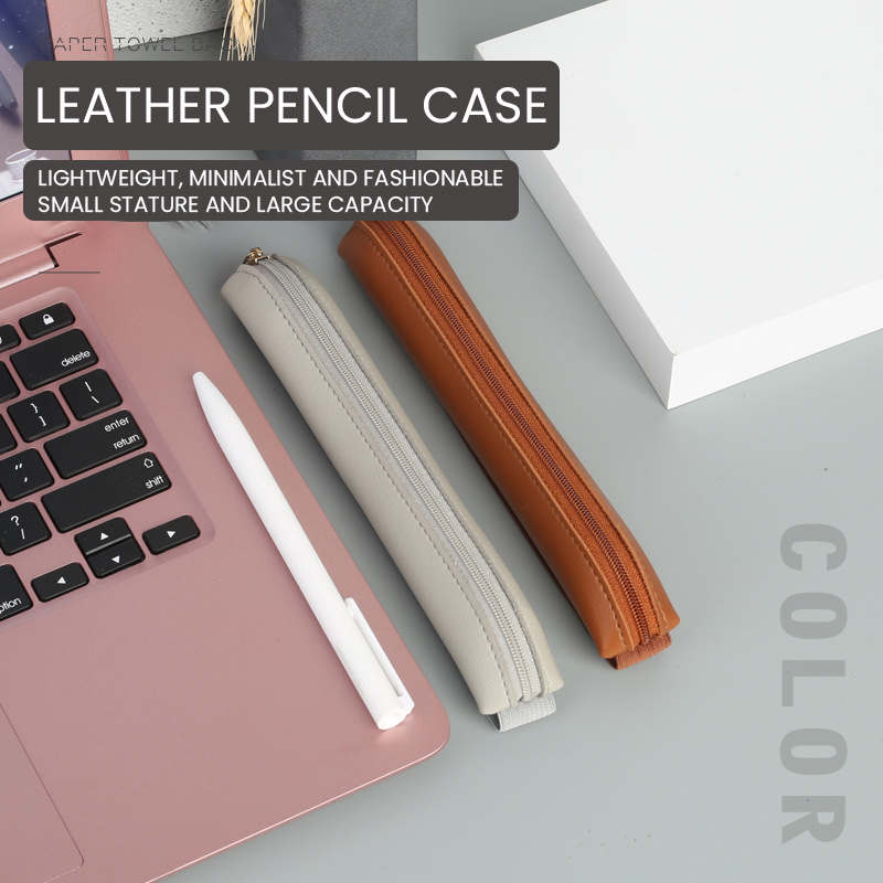 ジッパー付き鉛筆スリーブ付きPUレザーペンホルダー、ゴムバン - Leatherwork Books のレビューと価格