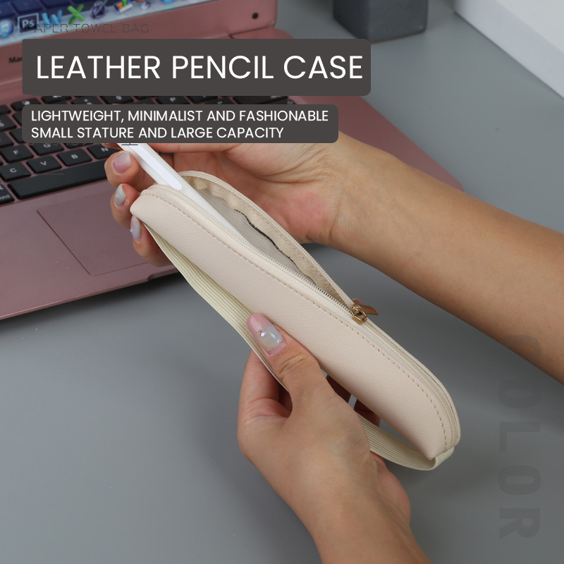 ジッパー付き鉛筆スリーブ付きPUレザーペンホルダー、ゴムバン - Leatherwork Books のレビューと価格