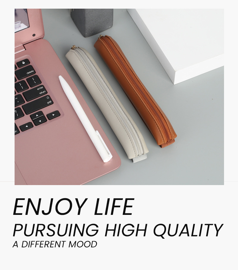 ジッパー付き鉛筆スリーブ付きPUレザーペンホルダー、ゴムバン - Leatherwork Books のレビューと価格