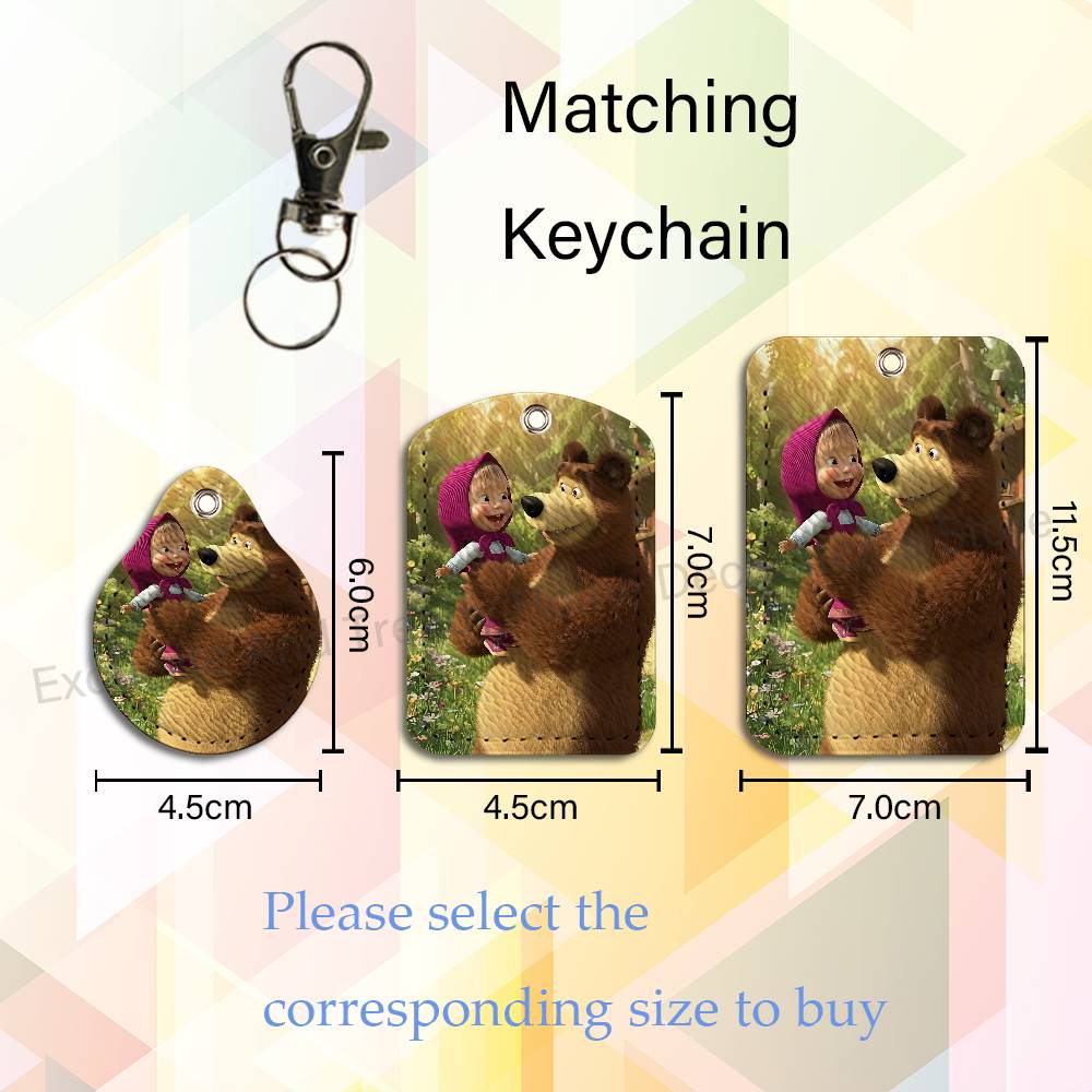 かわいいマーシャとくまのキーホルダー、ワークカード、銀行カー - Leather Work Is のレビューと価格