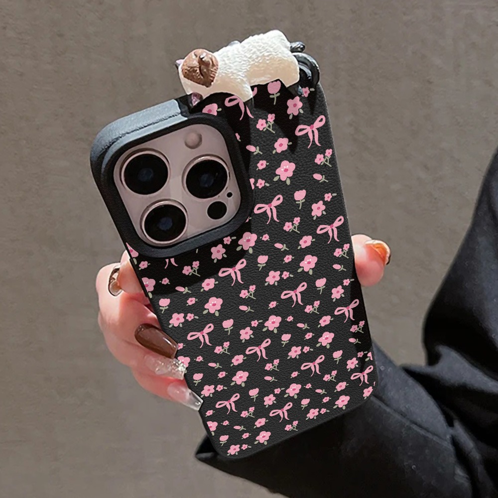 かわいいリボンフラワーと3Dキュートな猫のデザインのレザー製 - Leather X のレビューと価格