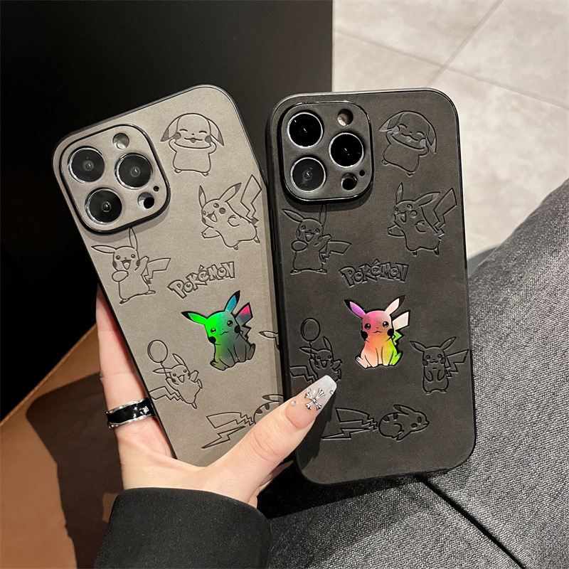 漫画ピカチュウフェイクレザーレーザー携帯電話ケース iPho - Leather X のレビューと価格