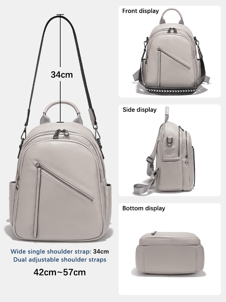 Zency レディース 本革 バックパック マルチポケット  - Leather Work Womens Backpack のレビューと価格