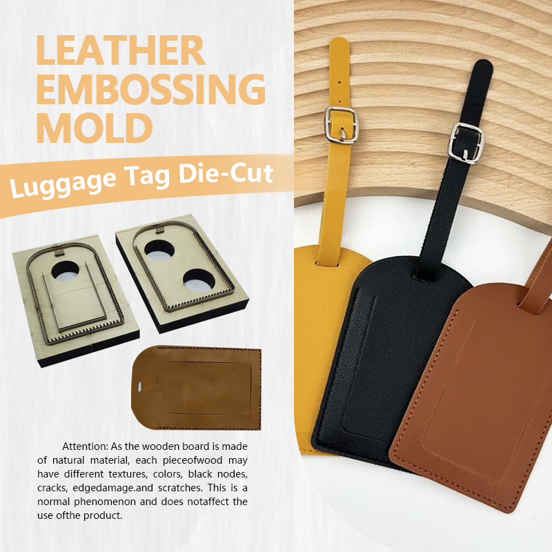 革製荷物タグ 2 個セット ナイフテンプレート付き 簡単操作 - Leatherwork Knives のレビューと価格